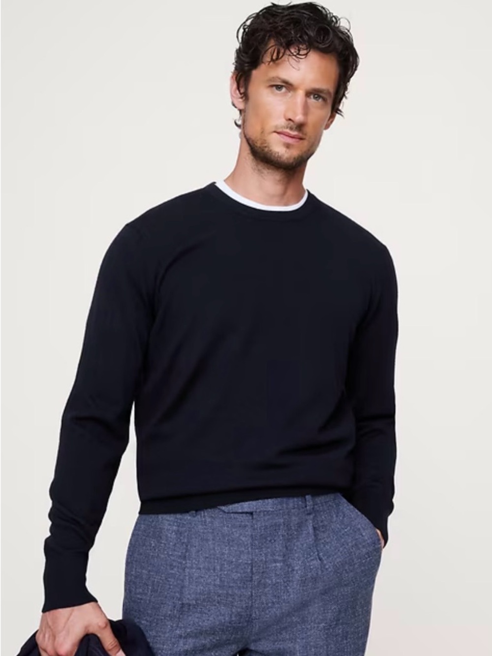 🆕 Banana Republic Men's Navy Merino Wool Sweater, Size M